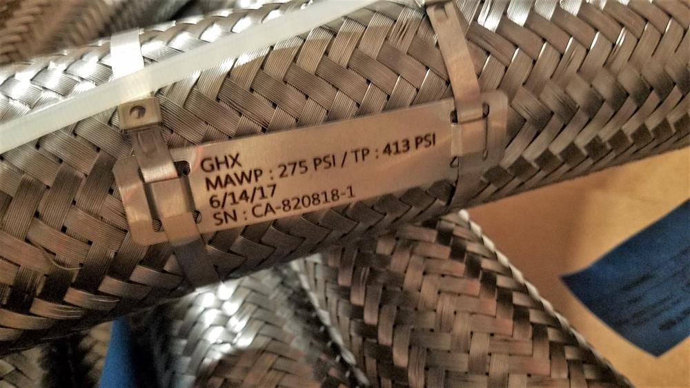 GHX 2" 150# Flanged Stainless Steel Flexible Braided Hose, 20ft Long